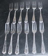 Bundle 12 St&uuml;ck Kuchengabeln DEP - versilbert