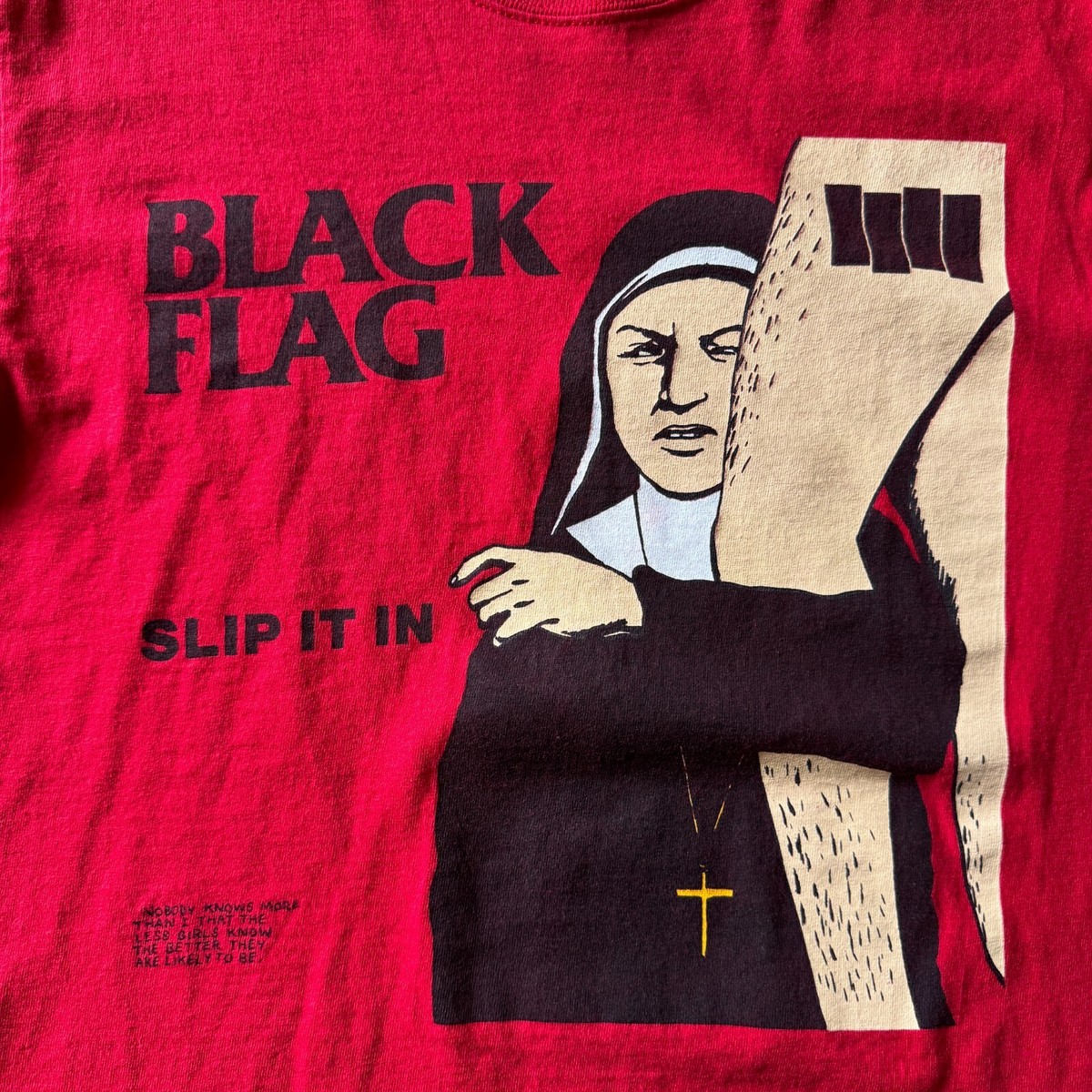 Vintage 2000s Y2K Black Flag Slip It In Nun Punk Band SST T Vintage 2000s Y2K Black Flag Slip It In Nun Punk Band SST T