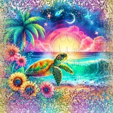 20oz Skinny Tumbler Sublimation Transfer Turtle Beach Ready To Press