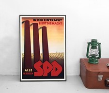 Poster SPD "Eintracht!" Sozialdemokratie 1946 Plakat Wahlen Demokratie