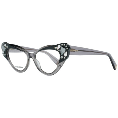 DSQUARED2 DQ5290 020 Grey Smoke Big Cat Eye Eyeglasses Frame 53-15-145 DQ 5290