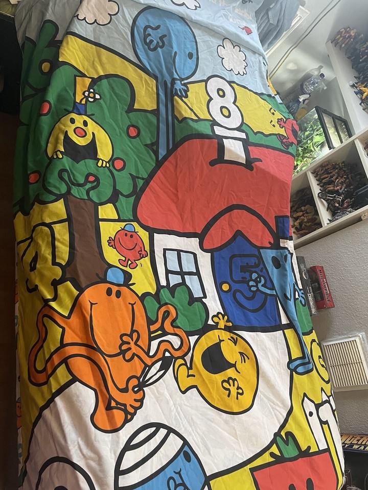Vintage Mr Men Single Duvet Cover & Pillow Case Bed Set, Vantona eBay