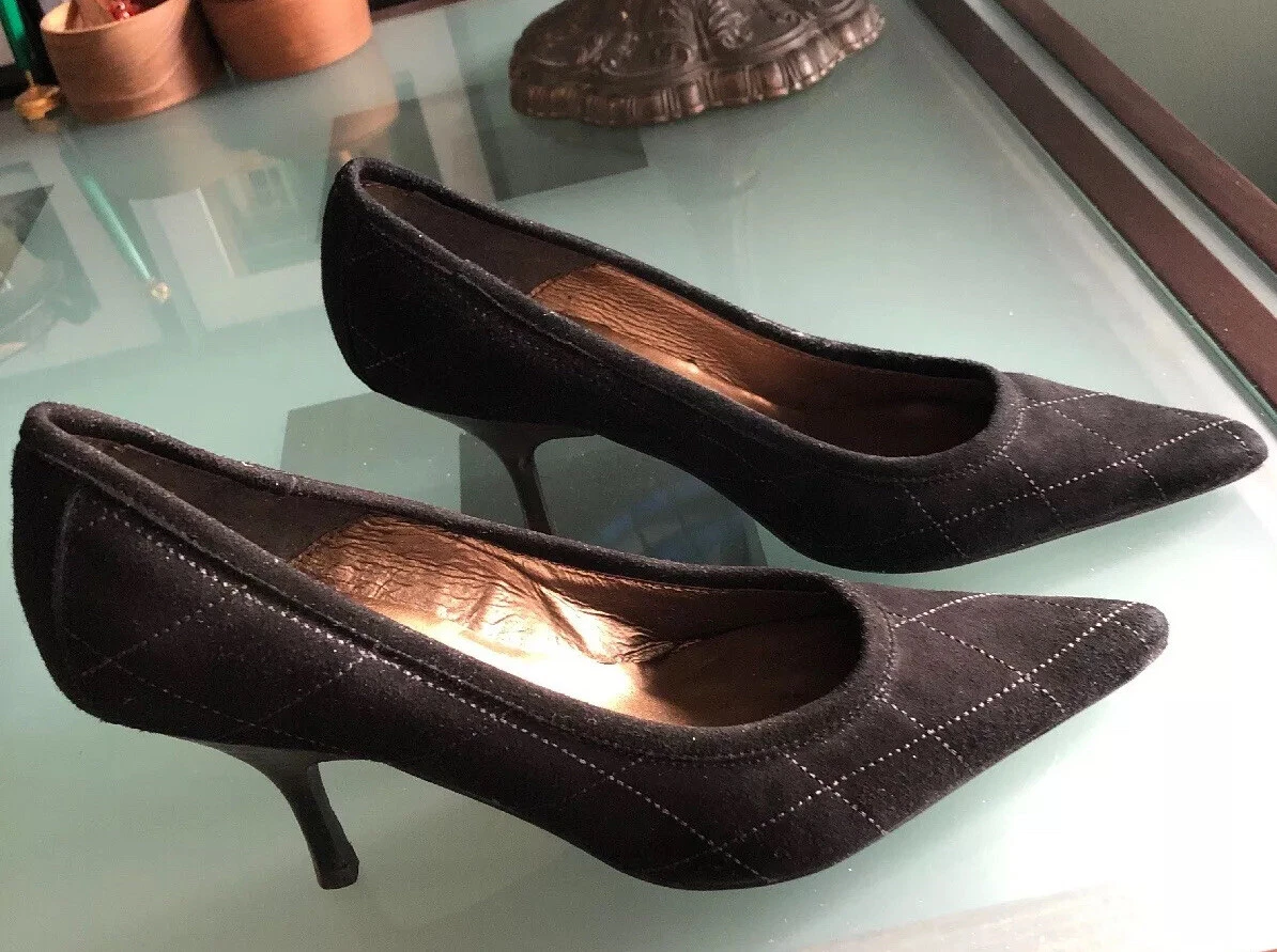 Pedro Miralles Privilege Black &amp; Leather NEW Heels Pumps Shoes 37 7 $185 | eBay