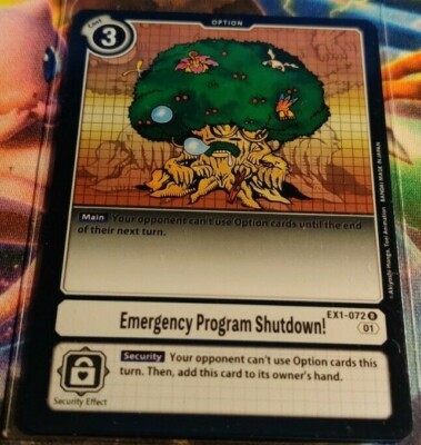 x1 Digimon EMERGENCY PROGRAM SHUTDOWN EX1-072 White Rare Foil