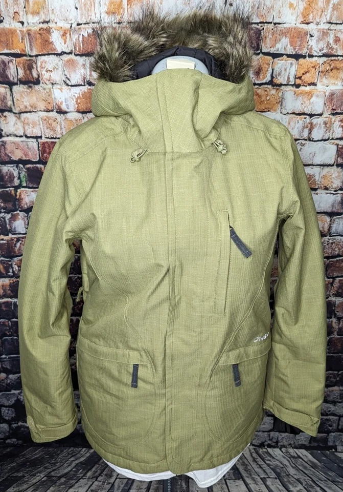 O'Neill Mujer Mediana Belle 10K Impermeable Esquí Snowboard Chaqueta Capucha Piel Parka Foto 3 de 4