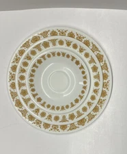 Set of 3 Vintage Corelle Gold Butterfly Plates  - Dinner, Salad, and Saucer