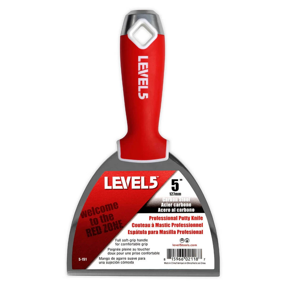 5 Piece Drywall Putty Knife Set Carbon Steel | LEVEL5 | 5-603 - Image 3 of 4