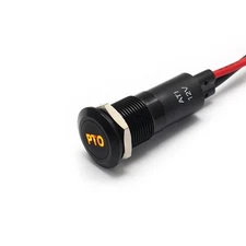 Alpinetech PLB12MS 12mm 1/2" 12V LED Signal Indicator Dash Light Black Bezel