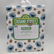 Sesame Street Cookie Monster Baby Crib Sheet 100 Cotton Fitted Fits 28"x52" New