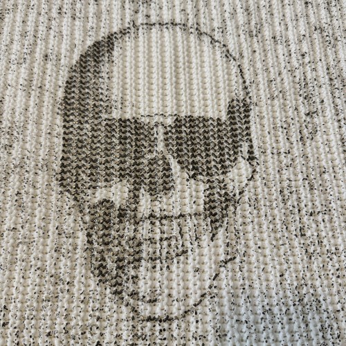 SKULL CASHMERE Small Skull Graphic Front Sweater Top Speckled Ribbed - Picture 4 of 8