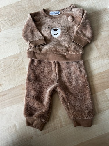 Warmes Fleece-Set 2 Hosen 2 Pullis Braun + Bären Gr 56 Ergee Top Zustand