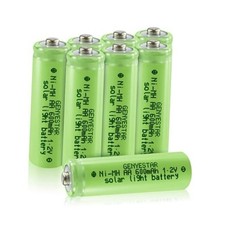  AA Rechargeable Batteries, Nimh 600mAh 1.2V Double A Solar AA 600mAh 8 pack 2.28 per gallon