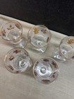 Libby Frosted Golden Leaf pattern Water Goblets set of 5 vintage MCM — photo 4