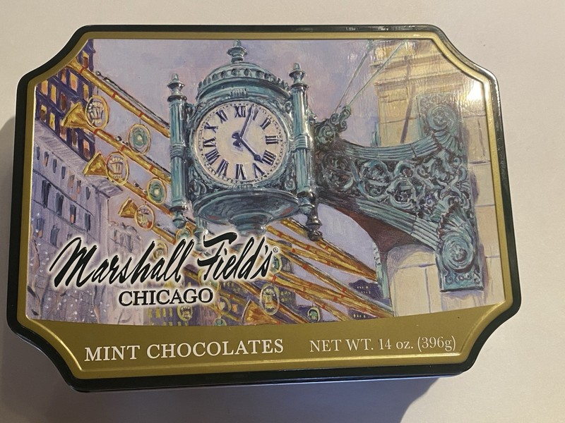 Marshall Fields Chicago FRANGO Tin - 2015 - Macy’s- 14oz - Empty