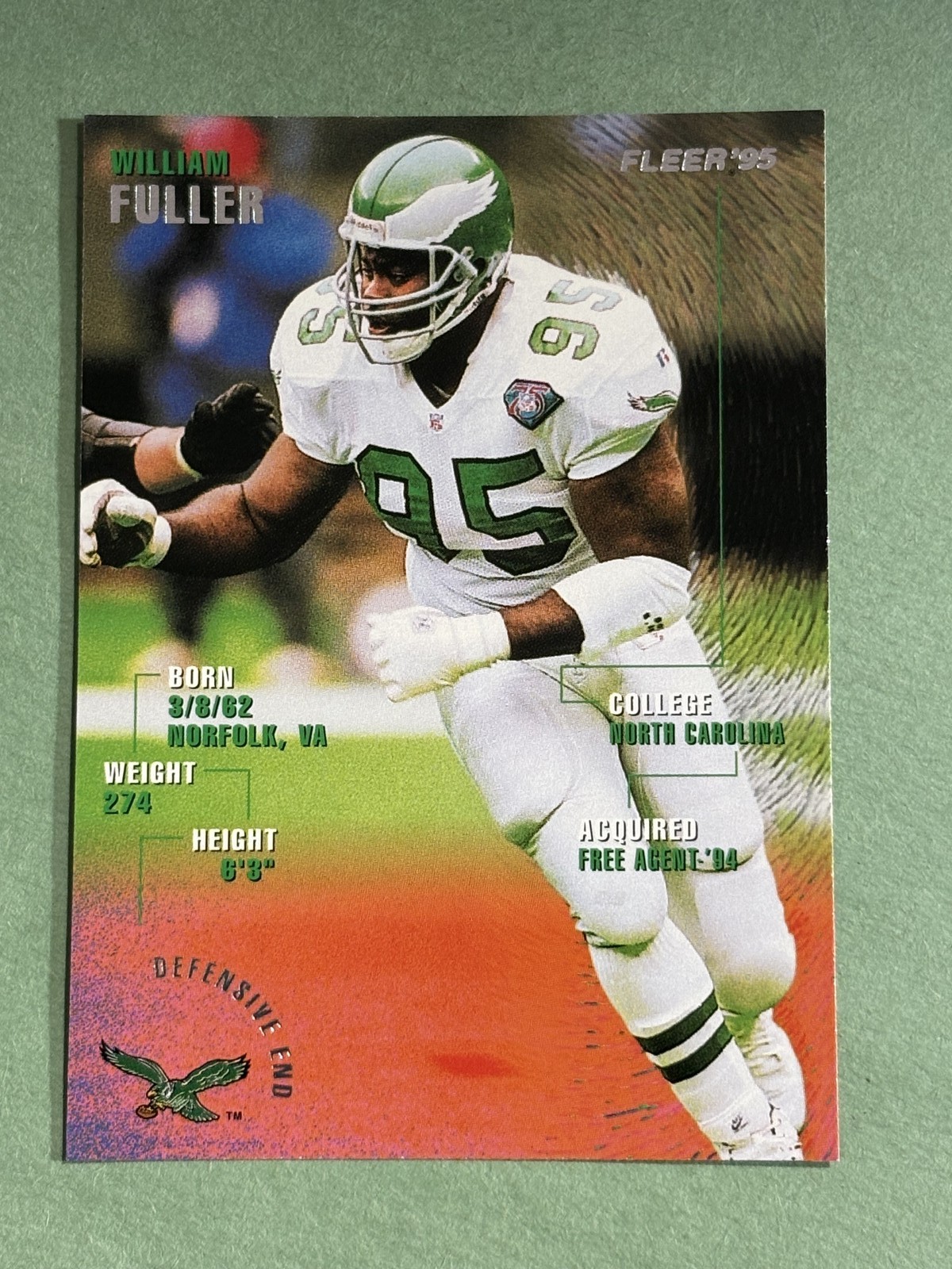 William Fuller 1995 Fleer Philadelphia Eagles #303 HH67