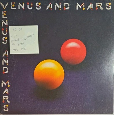 Wings Venus And Mars Vinyl Record VG/G+ PCTC 254 1975 