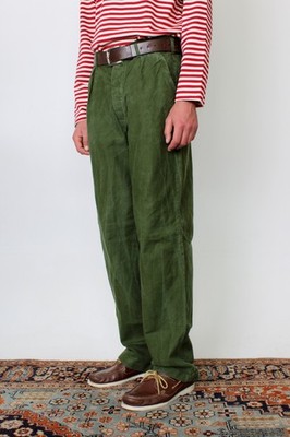 VINTAGE SWEDISH ARMY FATIGUE PANTS GREEN W30