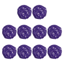 10 Pcs 3" Wicker Rattan Balls Decorative Ball for Centerpiece Bowls Deep Purple