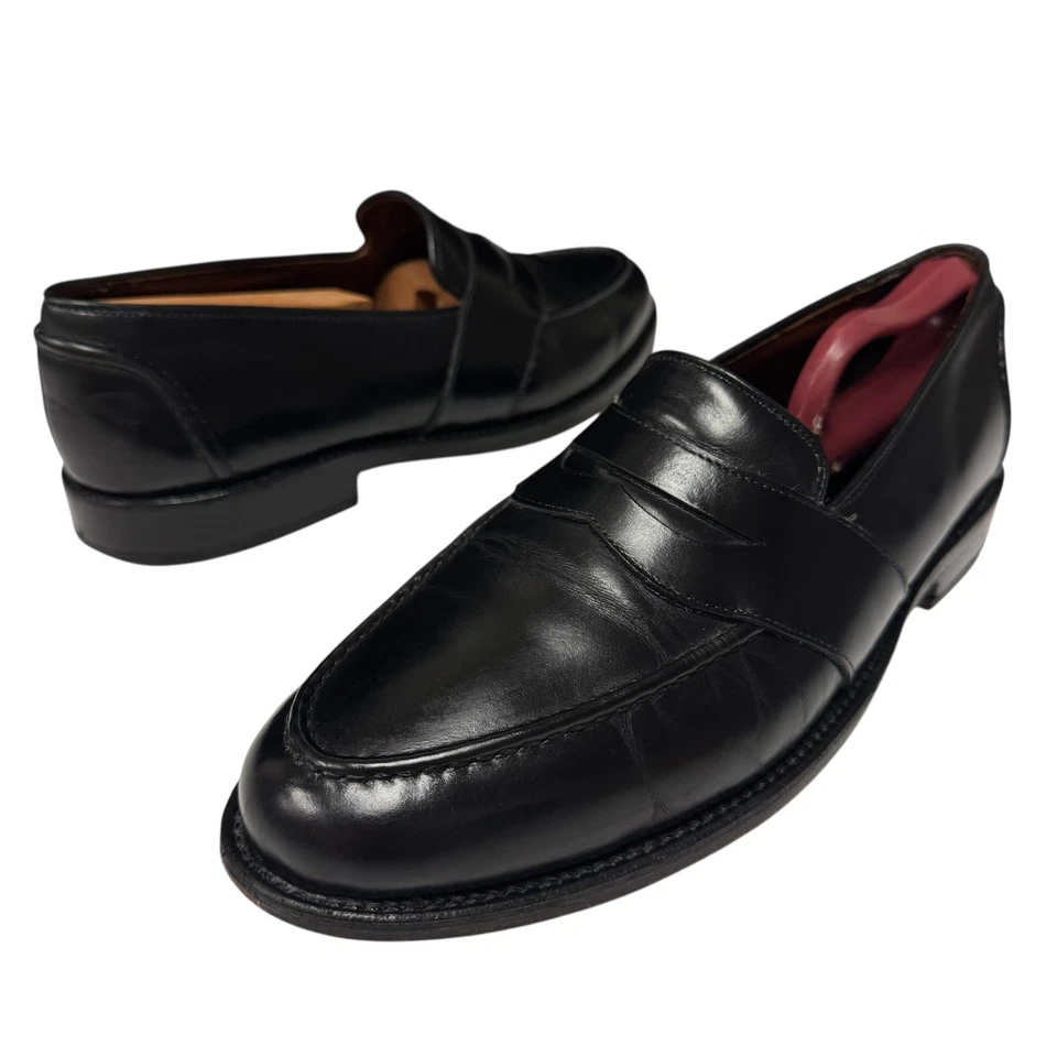 VESTIDO Allen Edmonds RANDOLPH Masculino Couro Preto Sapato PENNY Mocassim 9 D - Imagem 2 de 4