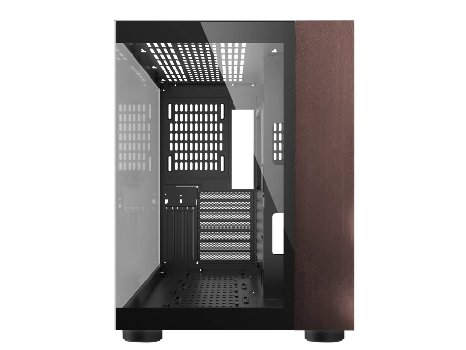DIYPC DIY-CUBE10-Wood Black USB3.0 /Type C ATX Mid Tower Gaming Computer Case w/ - Image 3 of 4