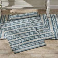 French Blue Chindi Rag Rug