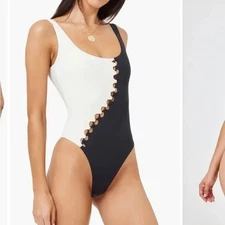 L*Space Solstice Bitsy Cutout Color block One-Piece Swimsuit Size large NEW