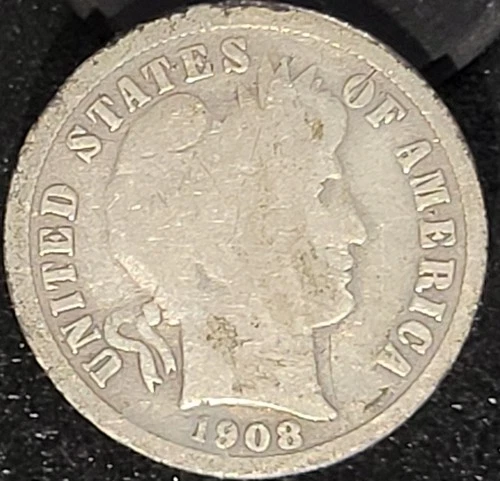 1908 S San Francisco Mint Barber Dime