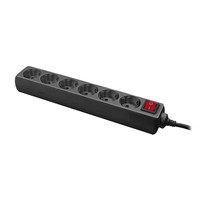 LogiLink LPS202B 1.4m Type F IP20 Black T V GS 6 socket s AC USB car charger 1x
