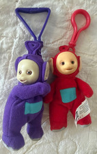 LOT OF 2 VINTAGE 2000 TELETUBBIES MCDONALDS HAPPY MEAL PLUSH KEYCHAINS