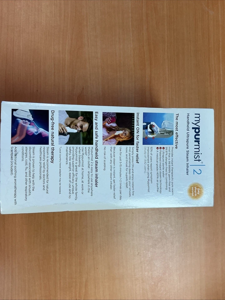 NEW Open box Mypurmist Free Cordless Ultrapure Steam Inhaler / Humidifier - Image 2 of 4