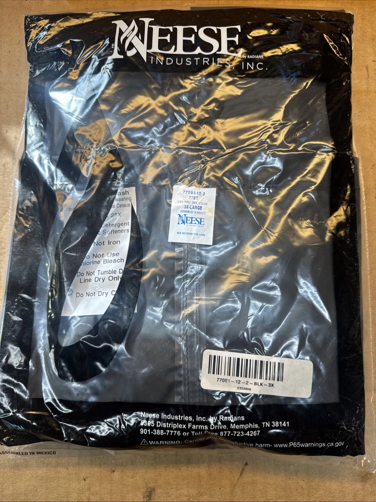 Stain-Neese Industries Protective Wear 100% Waterproof 3 X Overalls - product detail image 1