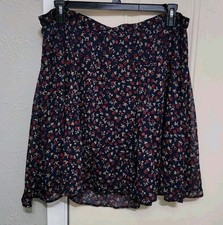 Old Navy Womens XL Skirt Navy Floral Lined Elastic Waistband