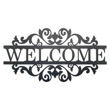 Metal Welcome Sign for Front Door Rustic Wall Hanging Decor Welcome Door Sign
