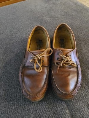 MEPHISTO Spinnaker Boat Shoes Stitched Leather Brown Men's 9 1/2  H2