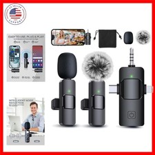 3 in 1 Professional Wireless Lavalier Microphone for iPhone, Android, Camera,...