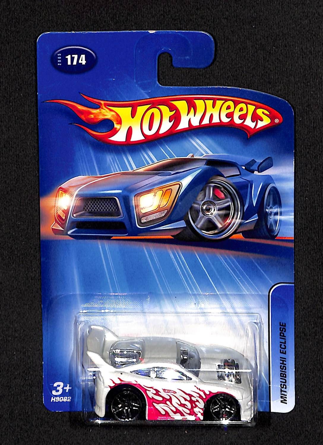 White Pearl Metallic / Red & Pink Flames 2005 Hot WheelS MITSUBISHI ECLIPSE #174