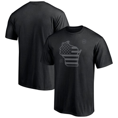 Men's Black Wisconsin Badgers Midnight T-Shirt - 第 1/3 張圖片