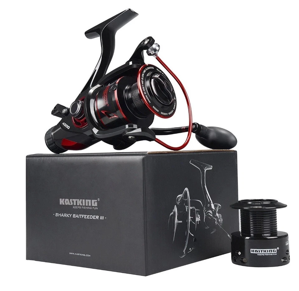 Carrete de pesca giratorio KastKing Sharky Baitfeeder III 4000 5,5:1 11BB + 2 carretes Foto 2 de 4