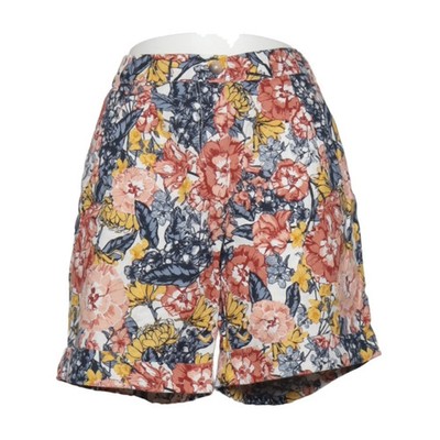 Esmara, Shorts, Größe: 42, Weiß/Mehrfarbig, Baumwolle/Leinen, Blumen, Damen #eEE