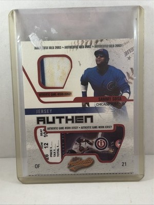 2003 fleer skybox Sammy Sosa Jersey Authentix DIRT PATCH