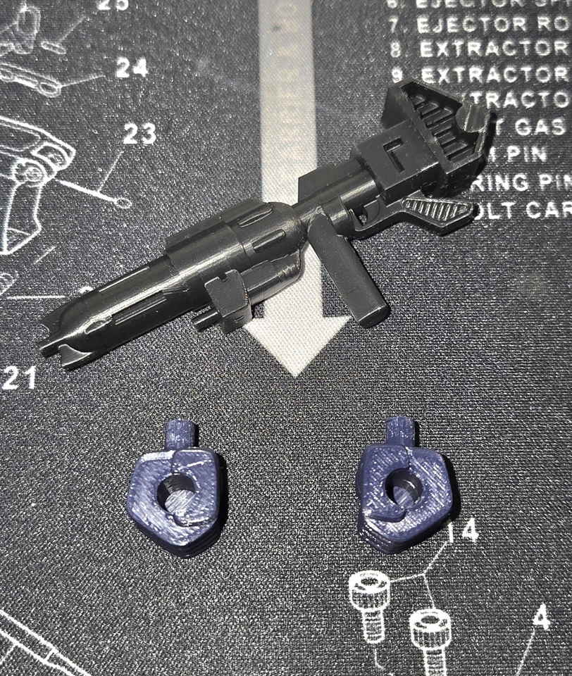 Juego de pistola y puño hinchado Transformers G1 Optimus Prime impreso en 3D izquierda y derecha Foto 3 de 4