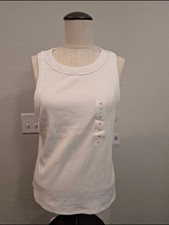 NWT Old Navy Sz XL Classic White Ribbed Tank Top Layering - Women's