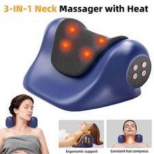 3-In-1 Neck Massager Pillow With Vibration Heating Traction Therapy Pain Relief
