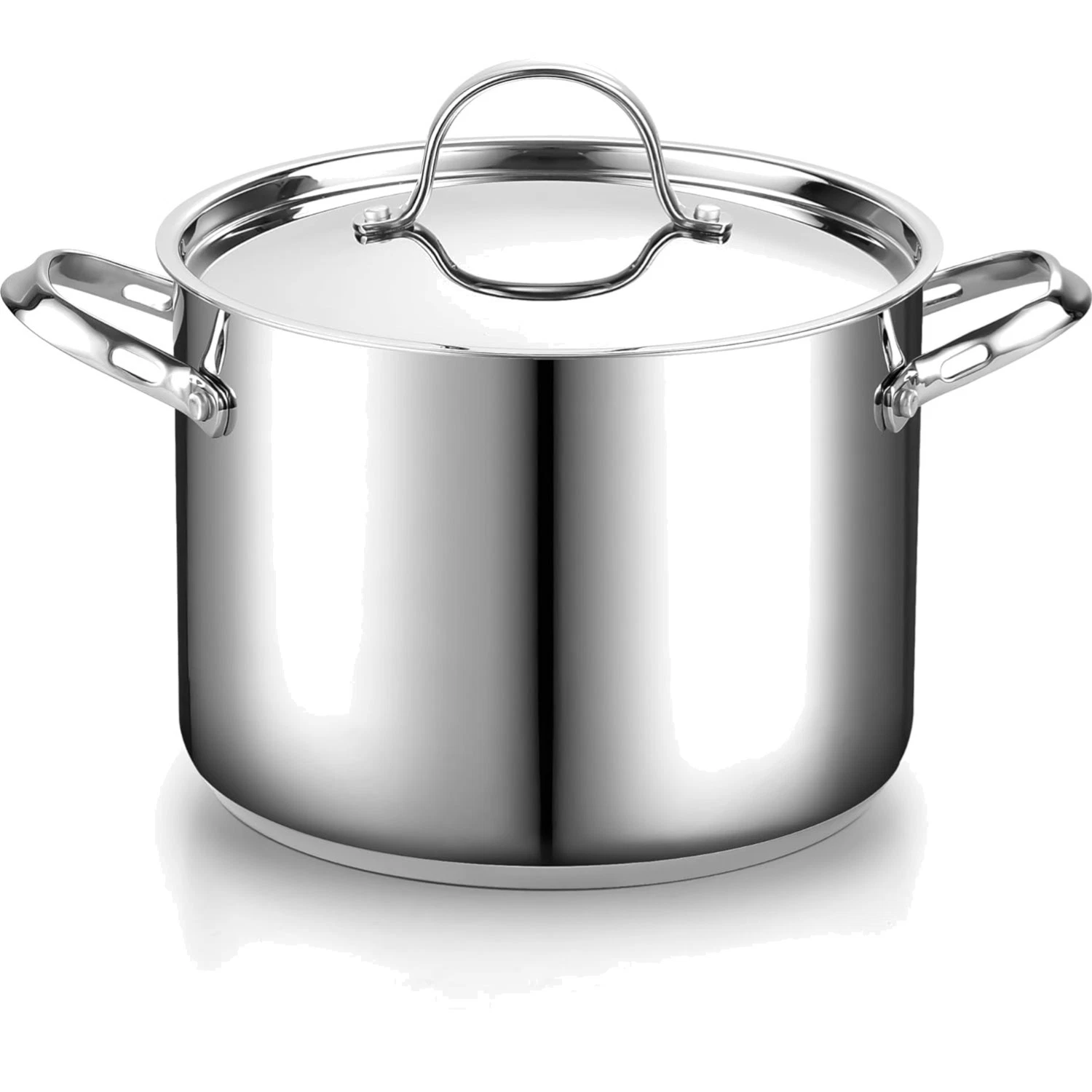 Elegant 8-Quart Stainless Steel Stockpot with Lid - Perfect for All Cooking N...