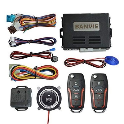 BANVIE 3-in-1 Car Alarm Keyless Entry Remote Start Push Button Ignition Kit