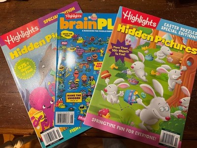 Highlights Magazine Game Pack.  3 Full Size Magazines.  BRAND NEW.  Never used.