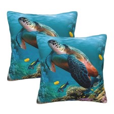 Ocean Theme Decorative Throw Pillow Cover 18   18  Set of 2, Sea