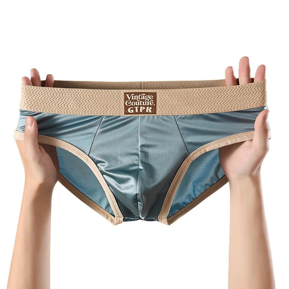 Men's Nylon Sexy Briefs Mid Rise Solid Pattern Underwear All Seasons Comfort