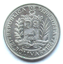 Venezuela 1 Bolivar 1967 Bolivar Libertador