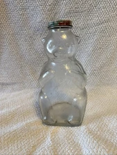 1950s Snow Crest Beverages Bear Glass Bottle Bank Salem Mass. 8 3/4 Inches